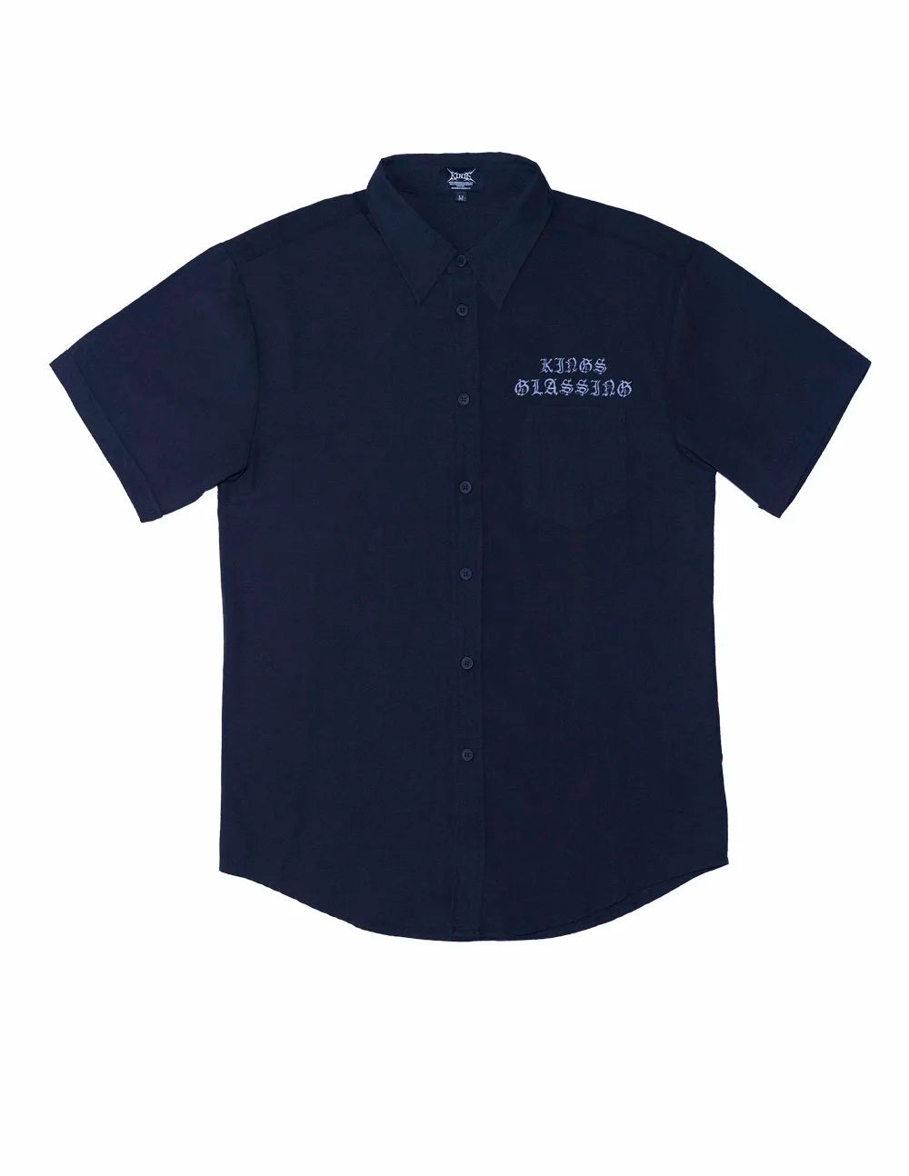 Black Letter Button Down Work Shirt -  Black