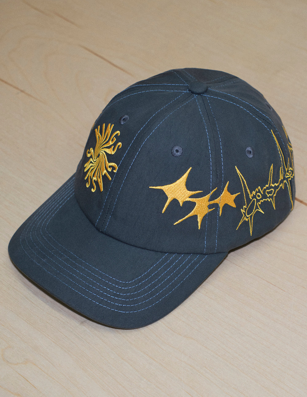 The Sketchy Snapback Hat - Slate Blue