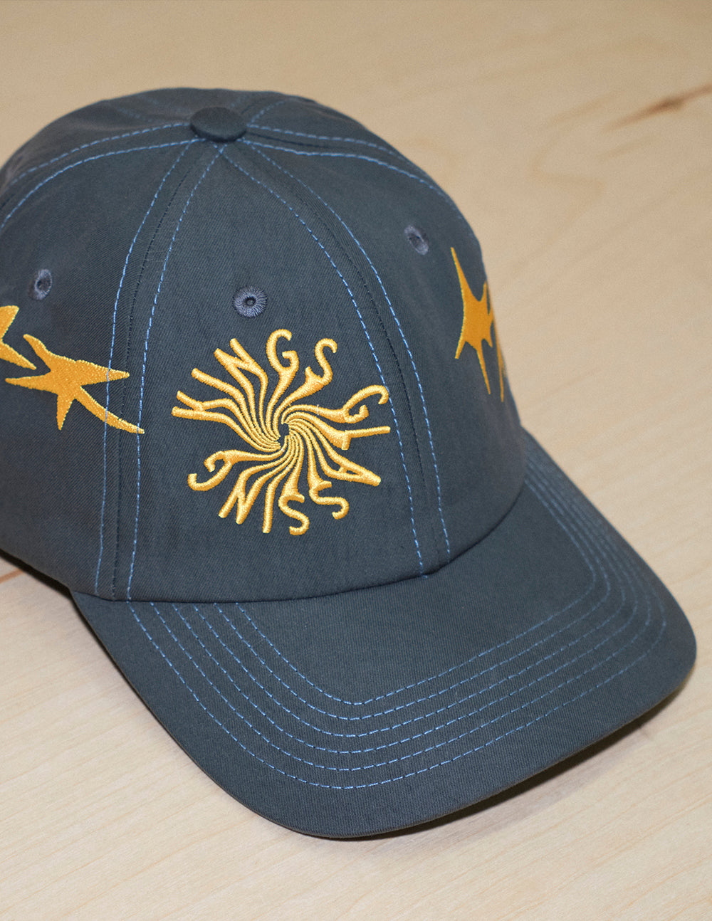 The Sketchy Snapback Hat - Slate Blue